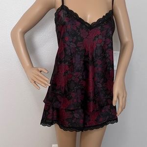 Lauren Ralph Lauren Women’s Satin Cami Pajama Set Black Floral size L